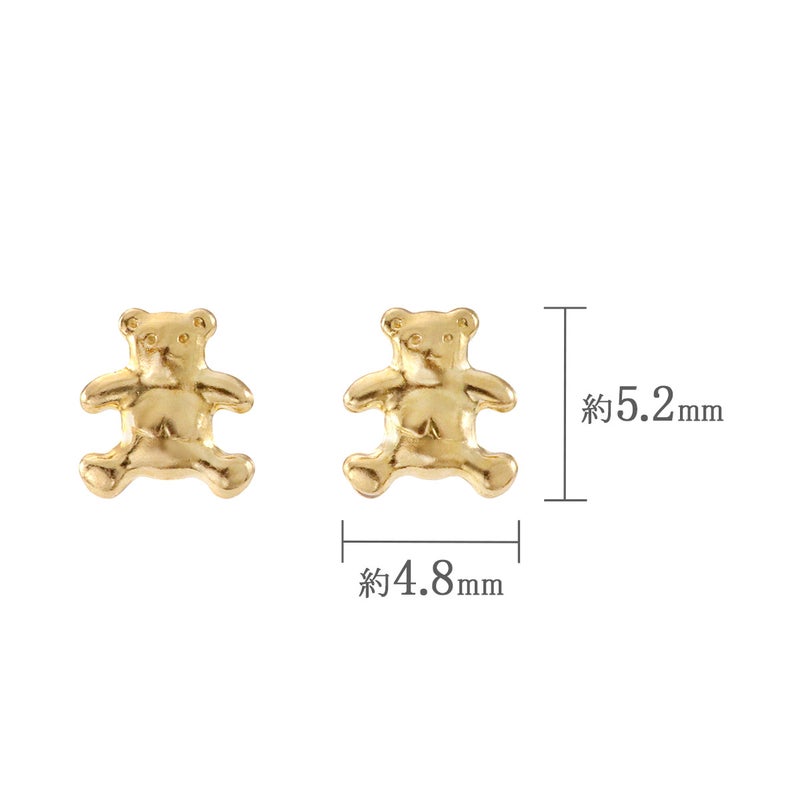 K18YG くまモチーフ ピアス_04