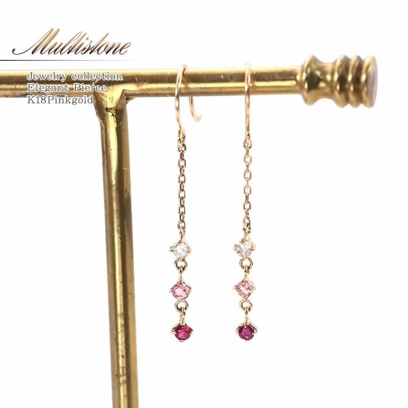 K18PG ルビー&ピンクトルマリン&ラブラドライト ロングピアス_01
