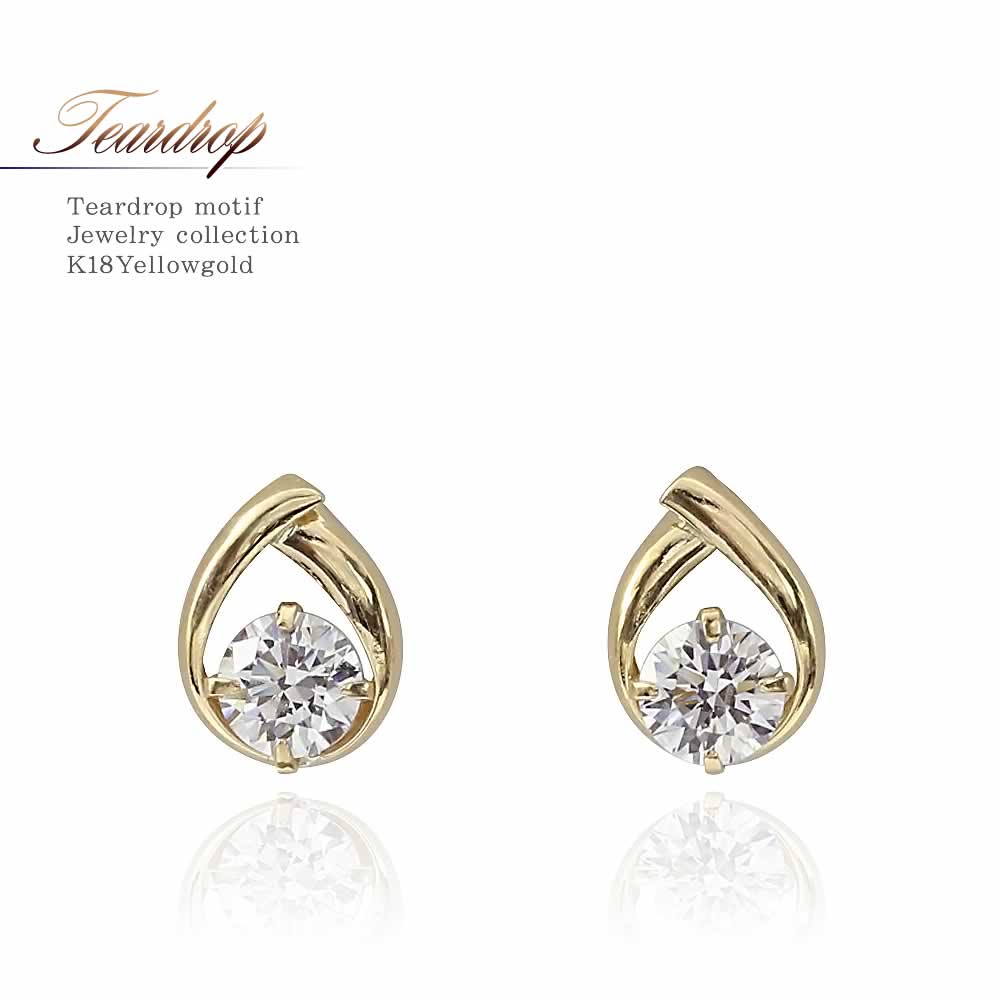 K18YG スーパーキュービックジルコニア ピアス_01