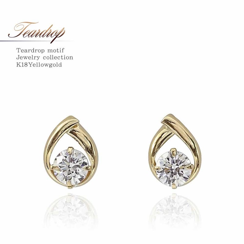 K18YG スーパーキュービックジルコニア ピアス_01