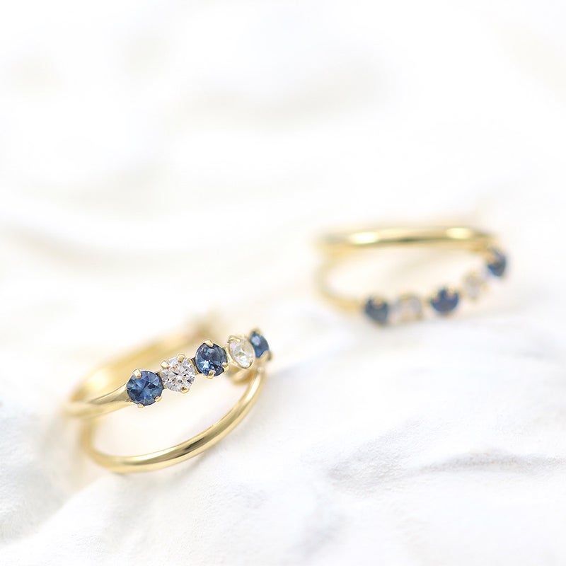 K18YG サファイア フープピアス 9月の誕生石_02