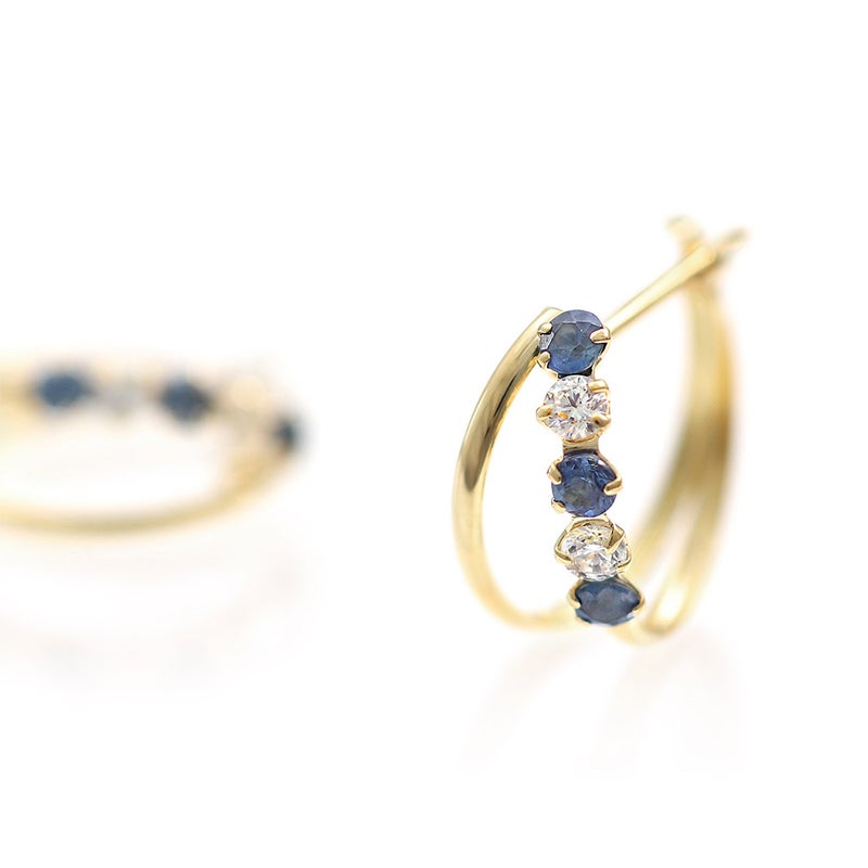 K18YG サファイア フープピアス 9月の誕生石_03