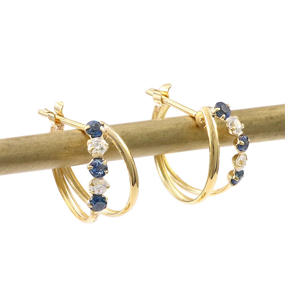 K18YG サファイア フープピアス 9月の誕生石_04