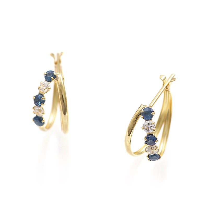 K18YG サファイア フープピアス 9月の誕生石_09