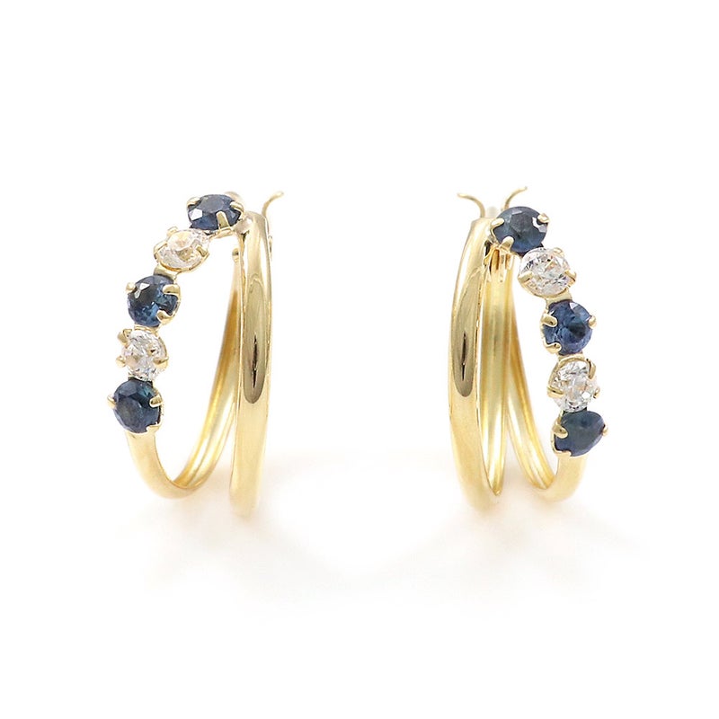 K18YG サファイア フープピアス 9月の誕生石_11