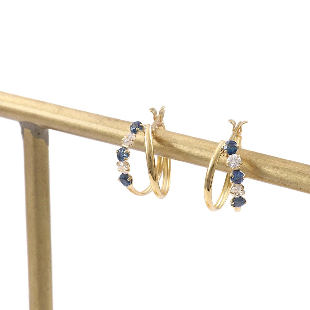 K18YG サファイア フープピアス 9月の誕生石_13