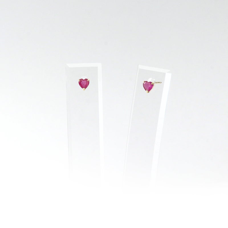 K18YG ルビー ハートピアス_10