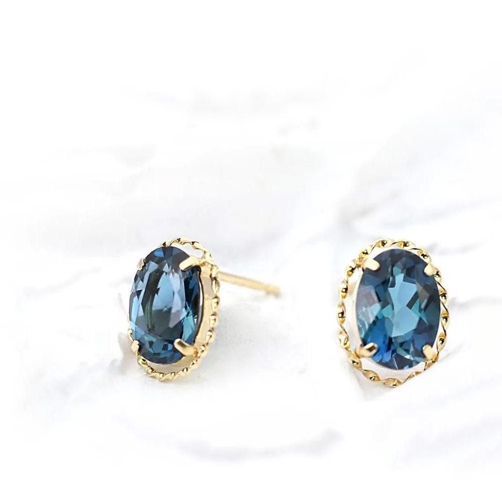 K18YG ロンドンブルートパーズ ピアス 11月の誕生石 | Jewelry ROLA