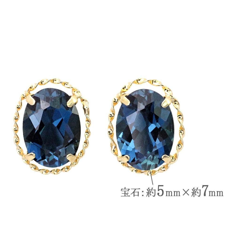 K18YG ロンドンブルートパーズ ピアス 11月の誕生石_05