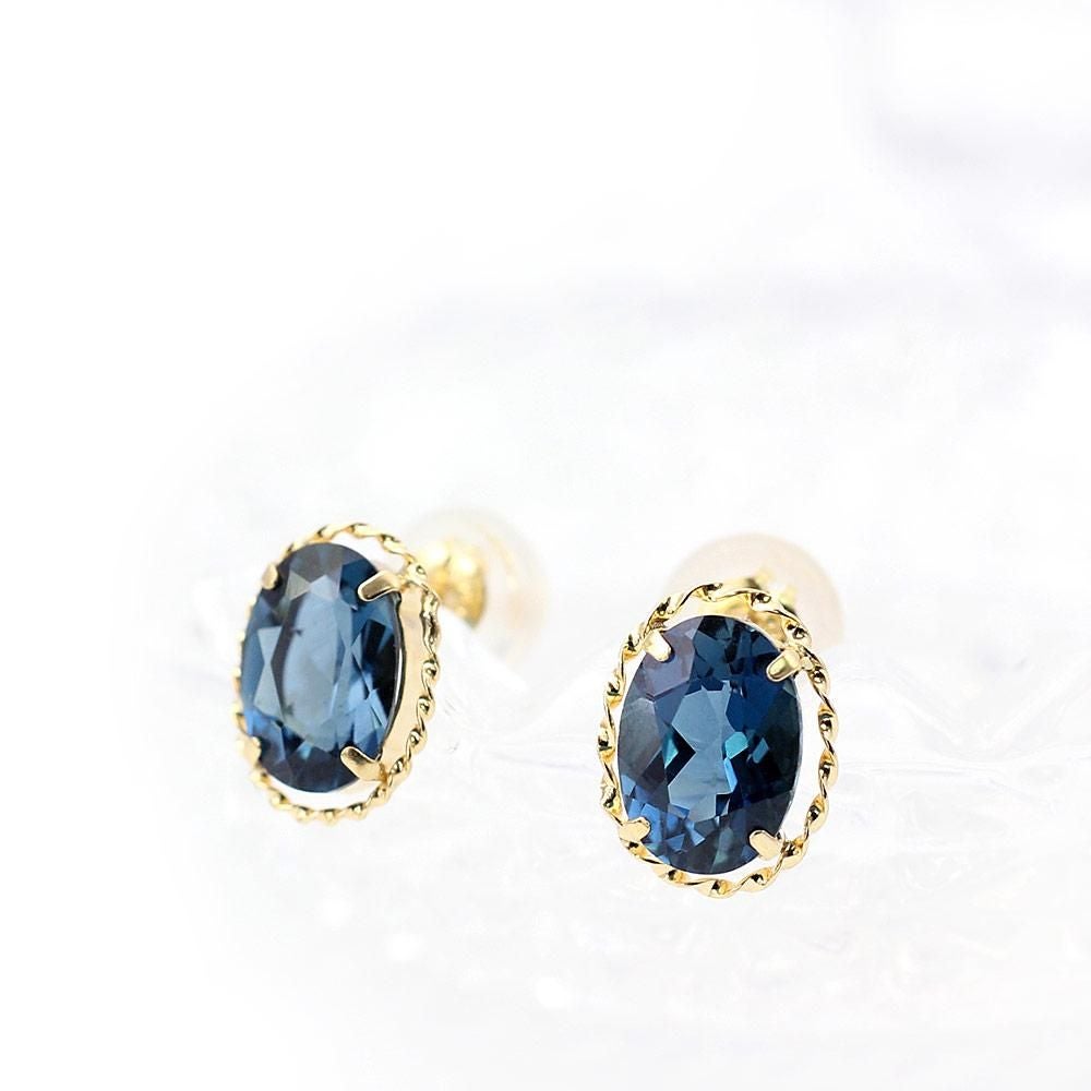 K18YG ロンドンブルートパーズ ピアス 11月の誕生石 | Jewelry ROLA