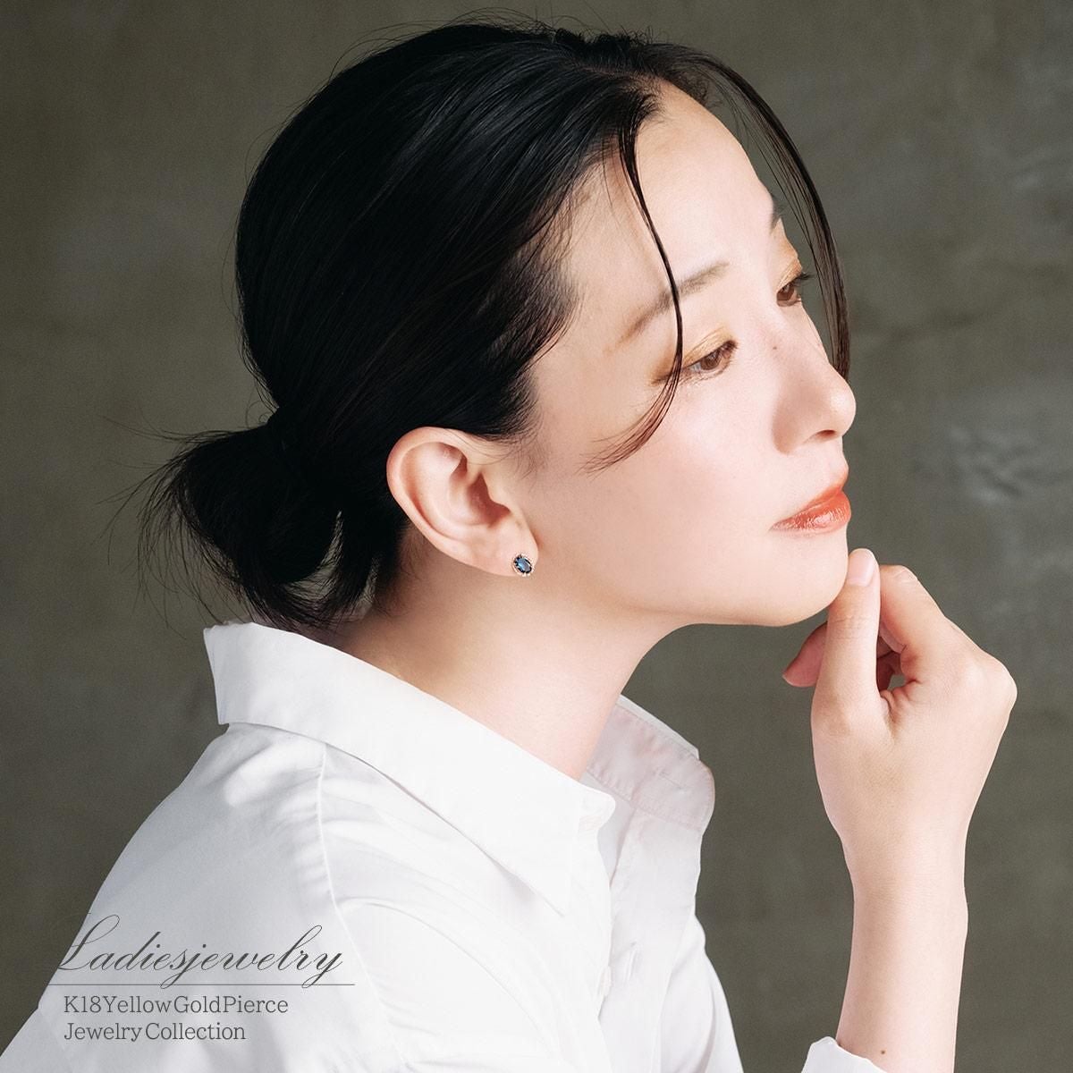 K18YG ロンドンブルートパーズ ピアス 11月の誕生石_09