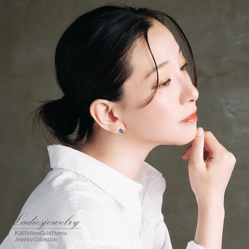 K18YG ロンドンブルートパーズ ピアス 11月の誕生石_09