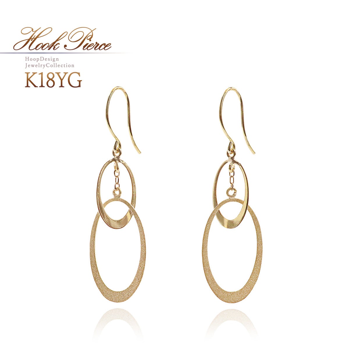 K18YG オーバルモチーフ フックピアス_01