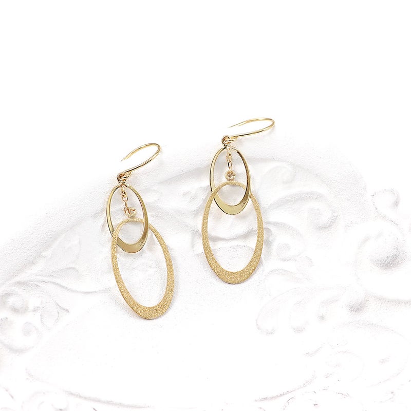 K18YG オーバルモチーフ フックピアス_03