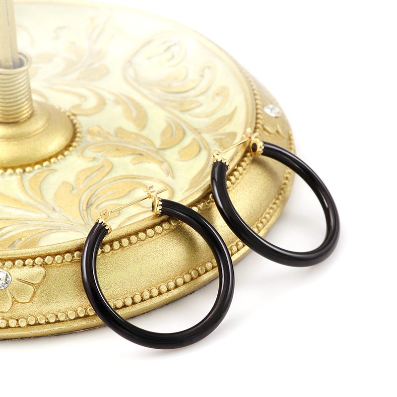 K18YG オニキス フープピアス_02