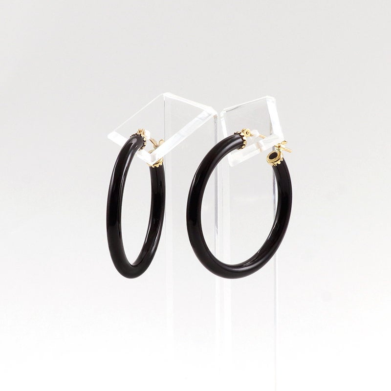 K18YG オニキス フープピアス_03