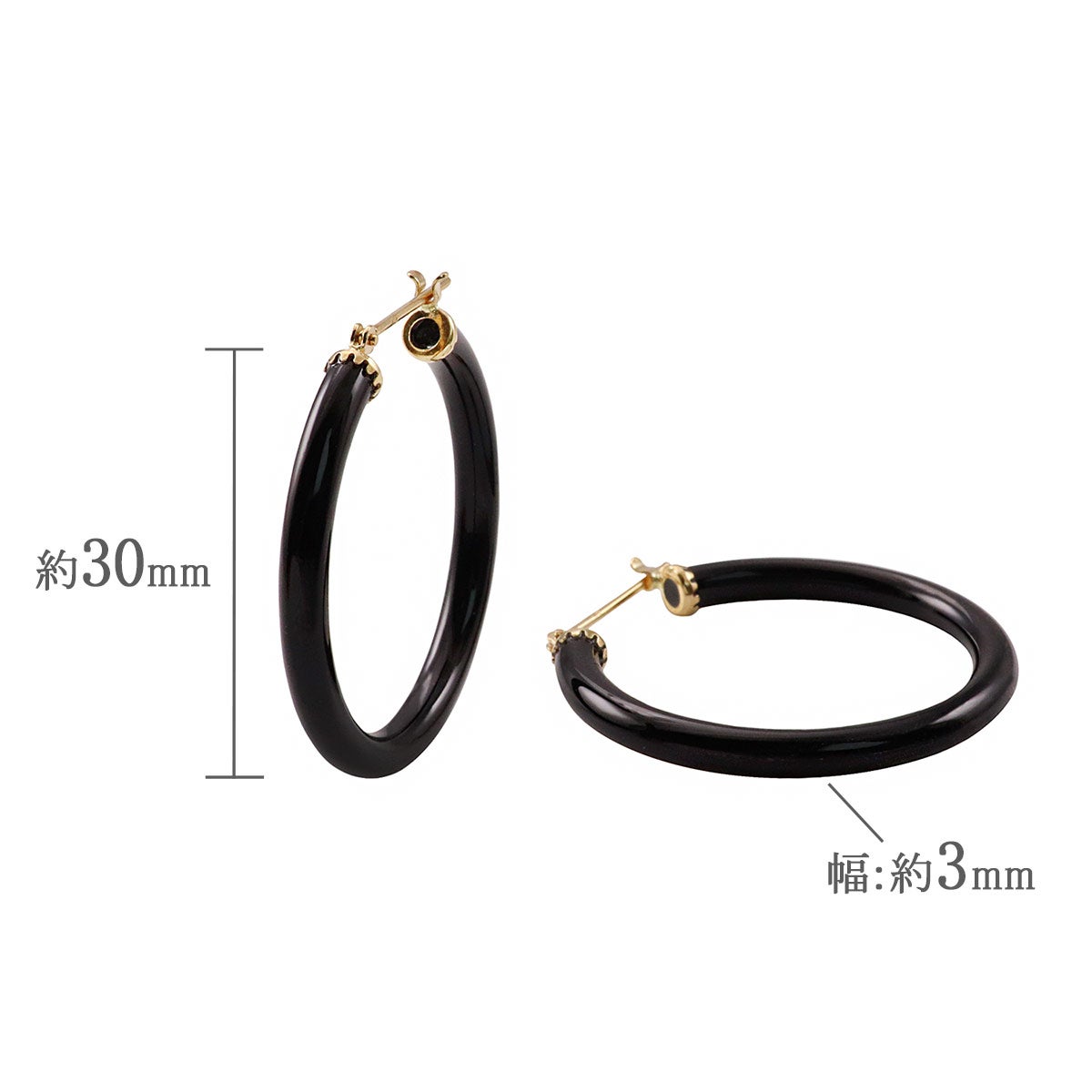 K18YG オニキス フープピアス_04
