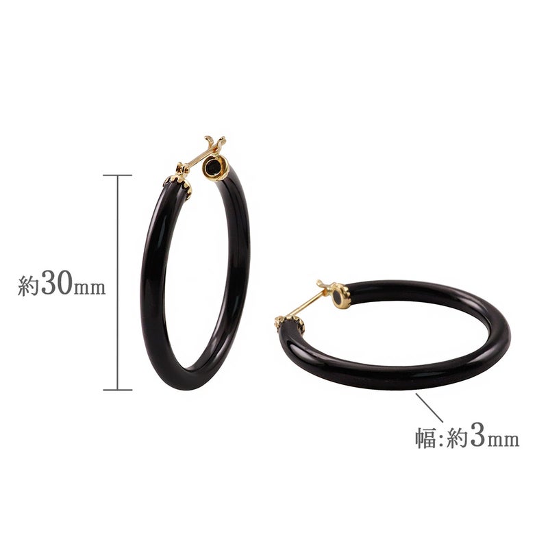 K18YG オニキス フープピアス_04