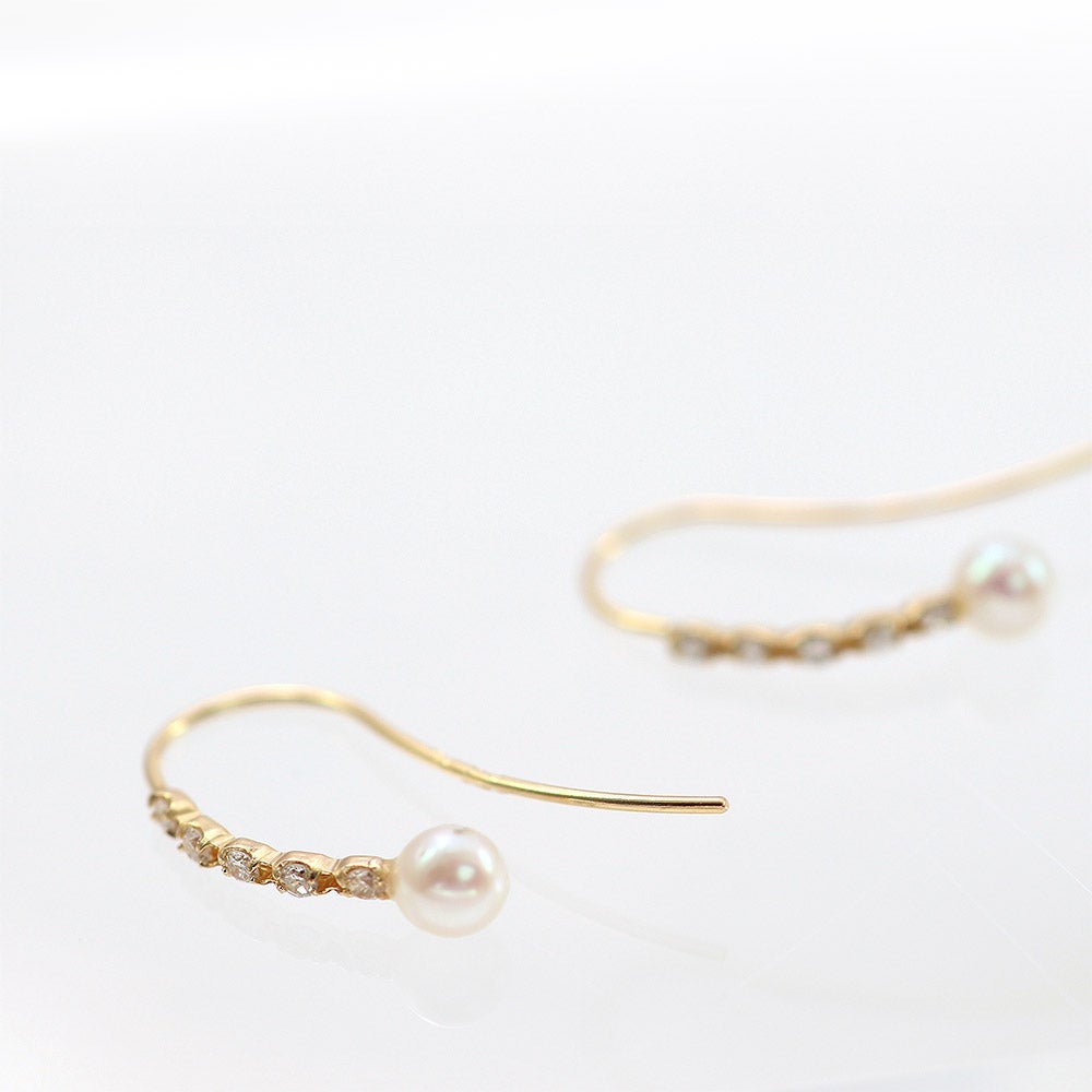 K18YG ダイヤモンド＆アコヤ真珠 ピアス_03