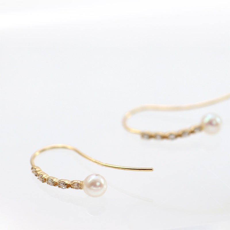 K18YG ダイヤモンド＆アコヤ真珠 ピアス_03