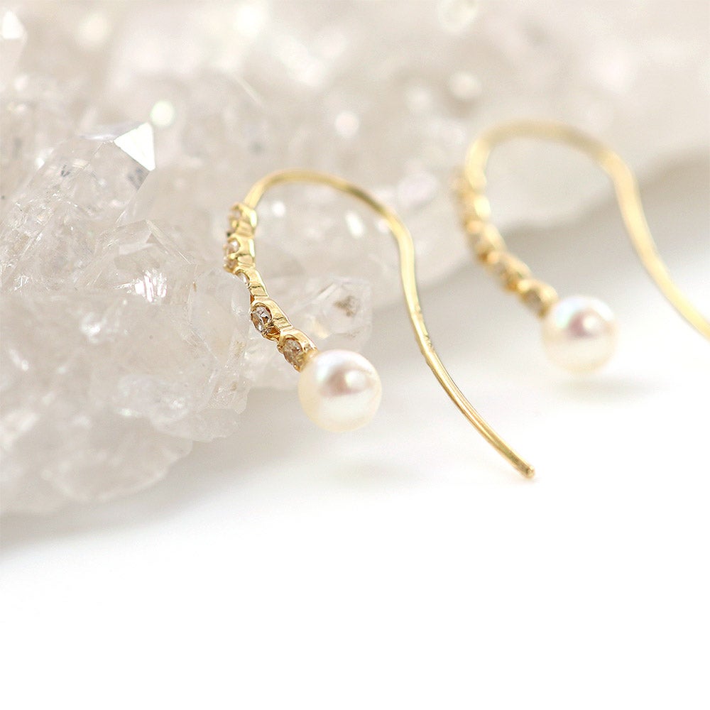 K18YG ダイヤモンド＆アコヤ真珠 ピアス_04