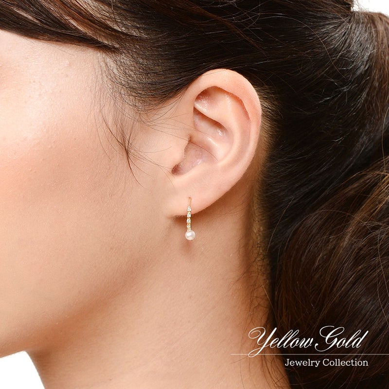 K18YG ダイヤモンド＆アコヤ真珠 ピアス_05