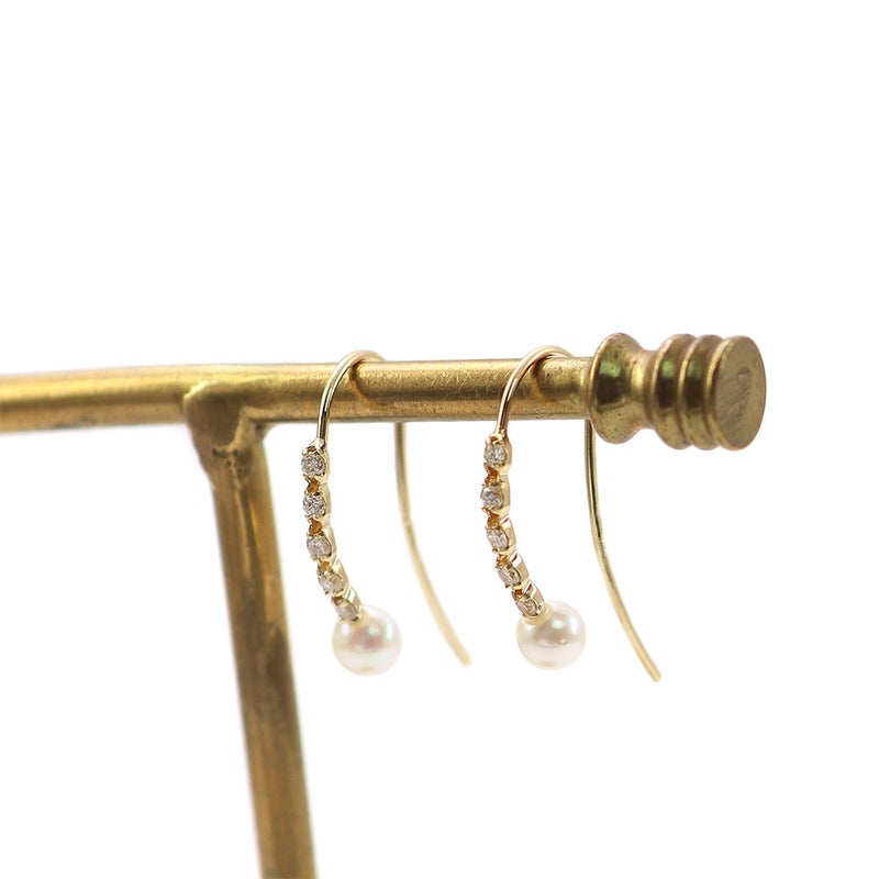 K18YG ダイヤモンド＆アコヤ真珠 ピアス_10