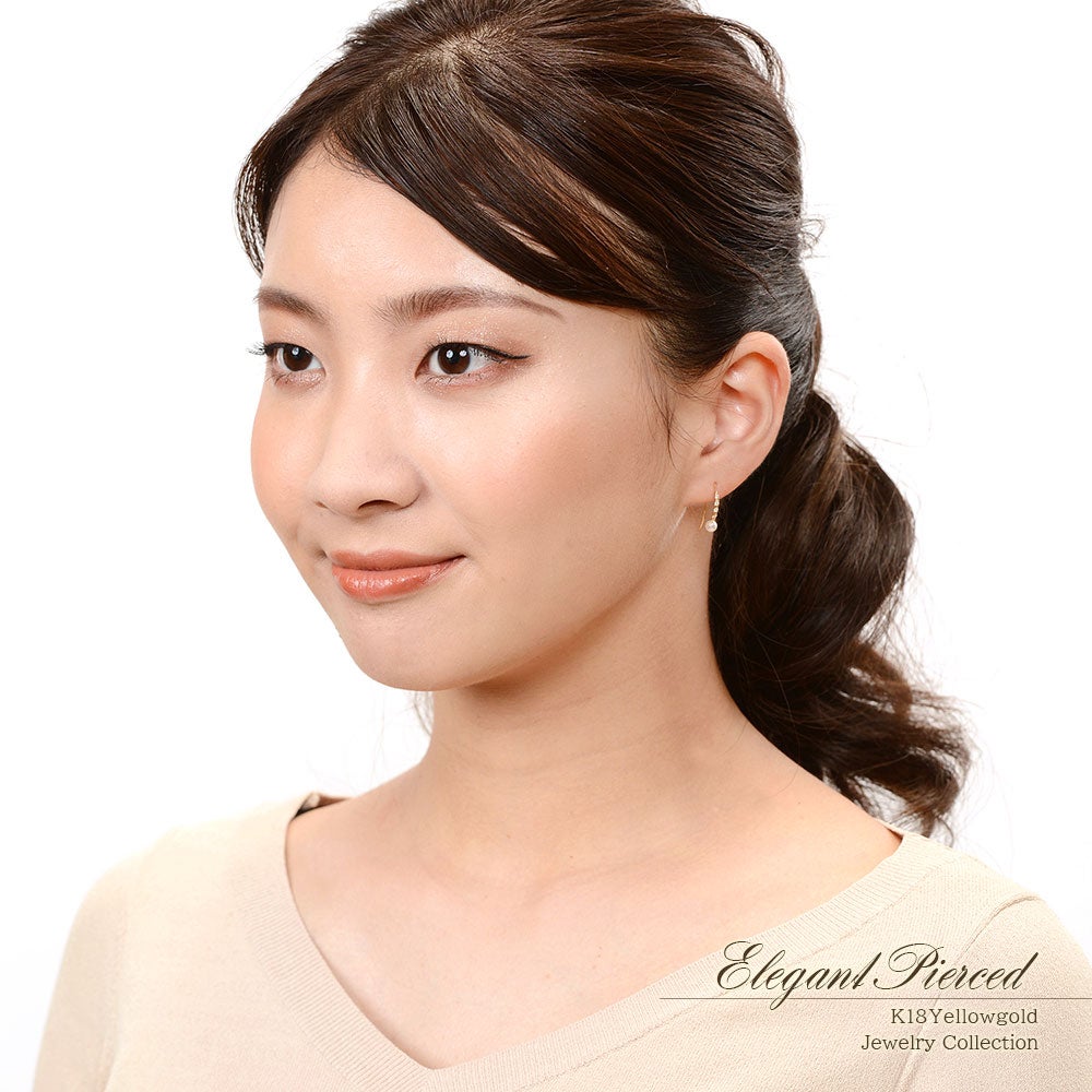 K18YG ダイヤモンド＆アコヤ真珠 ピアス_11