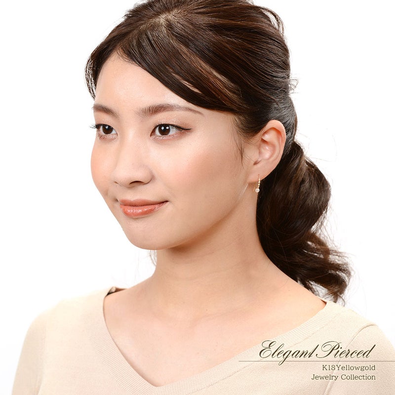 K18YG ダイヤモンド＆アコヤ真珠 ピアス_11