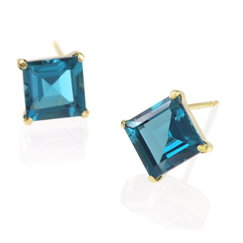 K18YG ロンドンブルートパーズ ひし形ピアス 11月誕生石_03