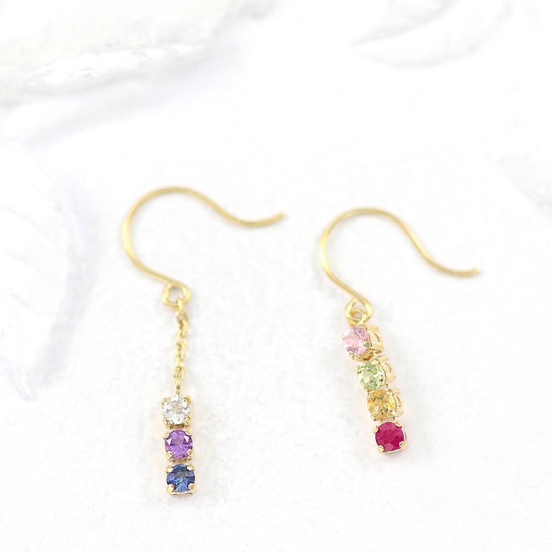 K18YG マルチストーン フックピアス_02