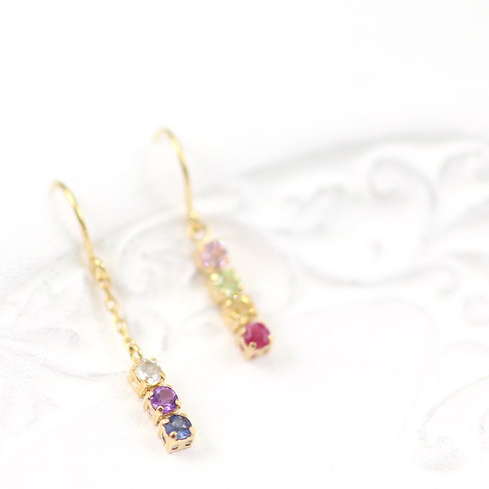 K18YG マルチストーン フックピアス_09