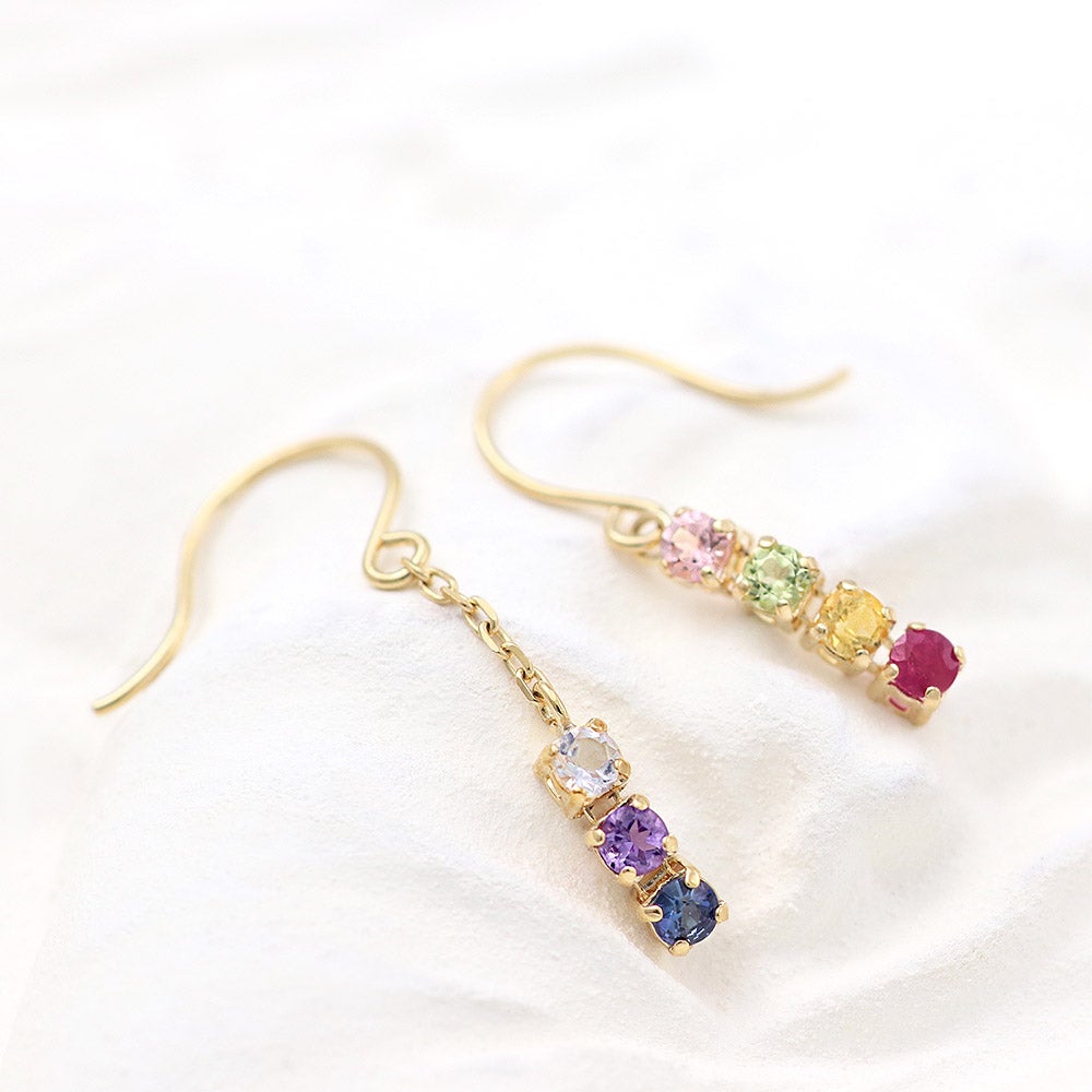 K18YG マルチストーン フックピアス_12