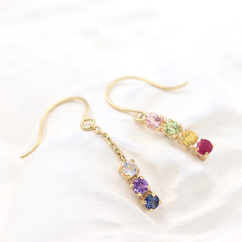 K18YG マルチストーン フックピアス_12