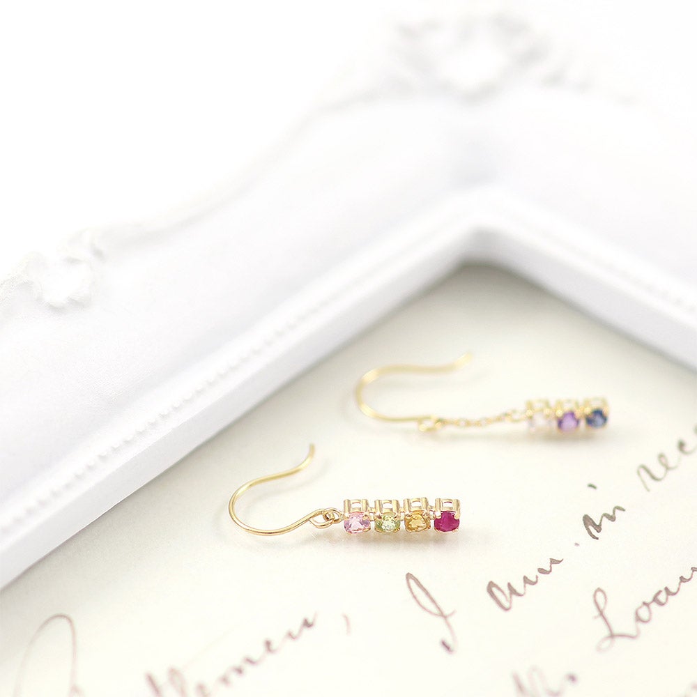 K18YG マルチストーン フックピアス_13