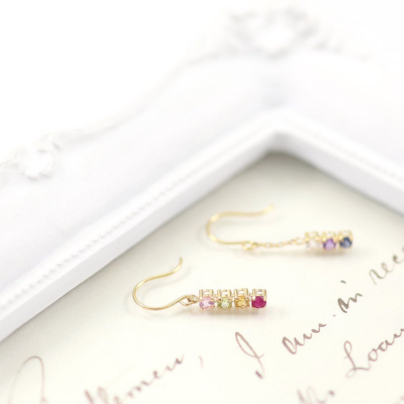 K18YG マルチストーン フックピアス_13