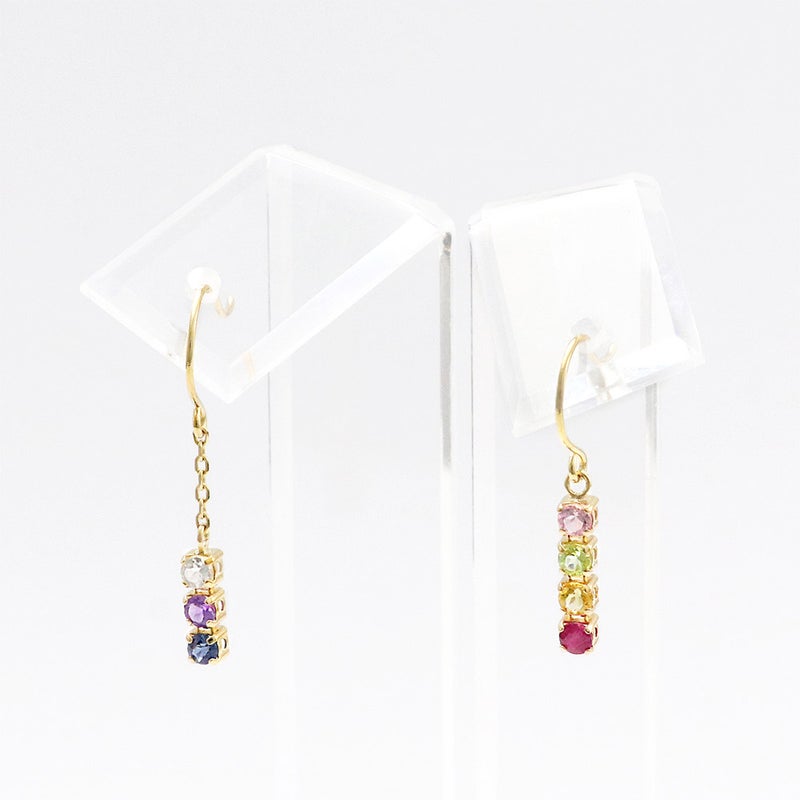 K18YG マルチストーン フックピアス_14