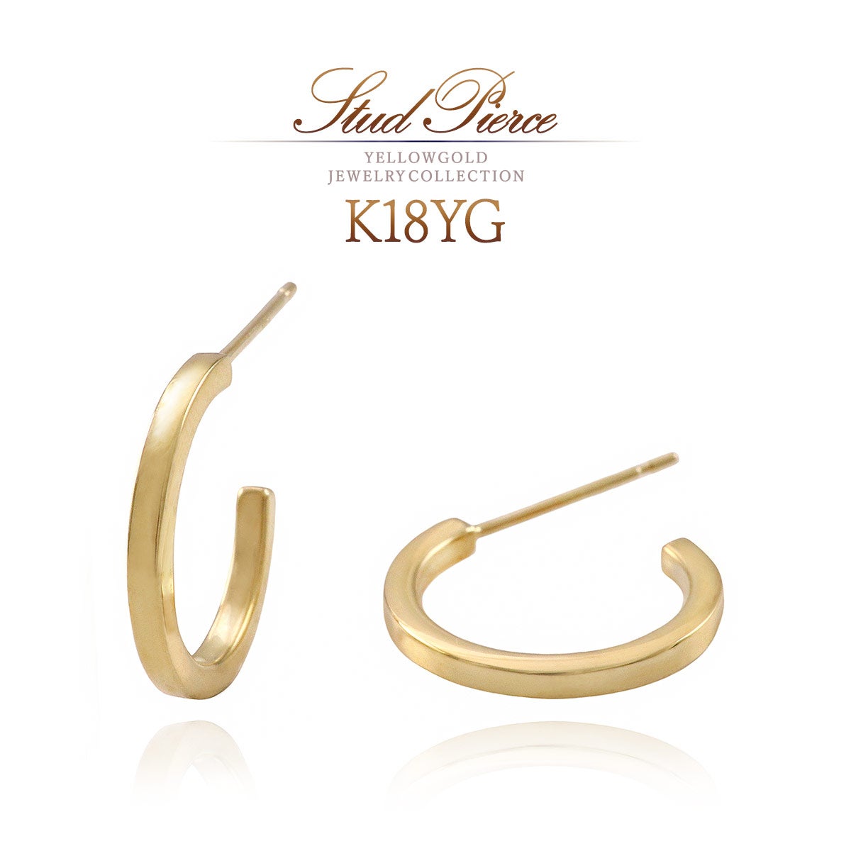 K18YG 半円フープ ピアス_01