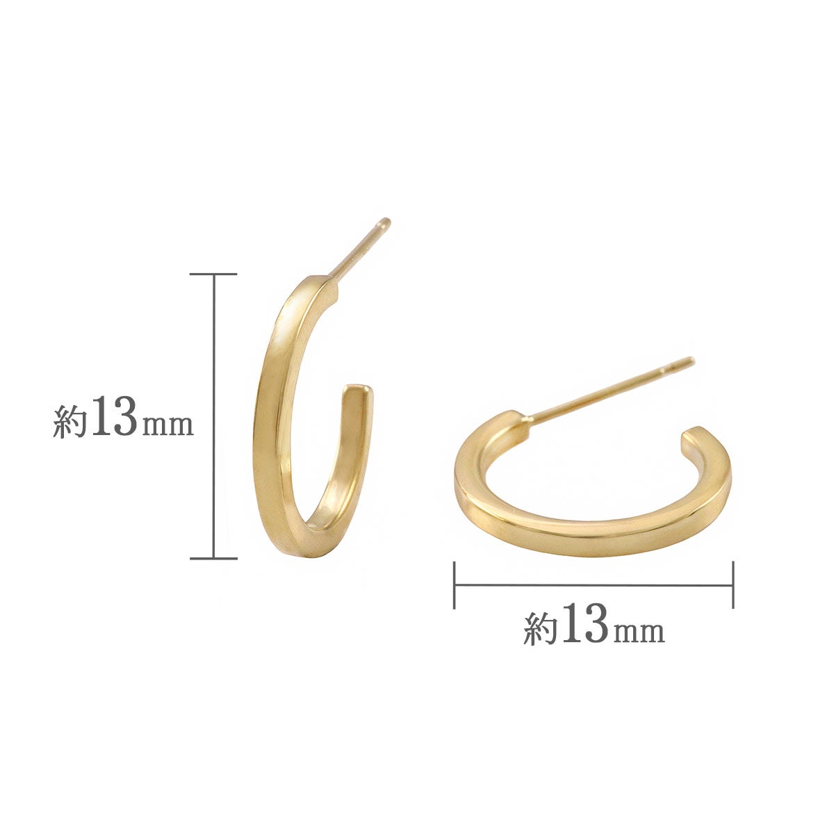 K18YG 半円フープ ピアス_04