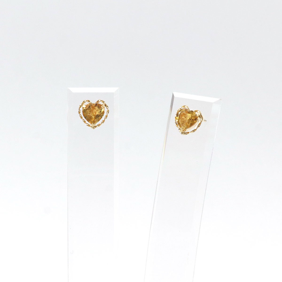 K18YG シトリン ハートピアス 11月誕生石_09