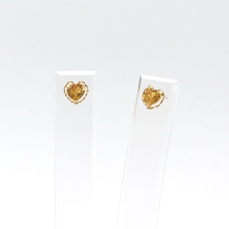 K18YG シトリン ハートピアス 11月誕生石_09