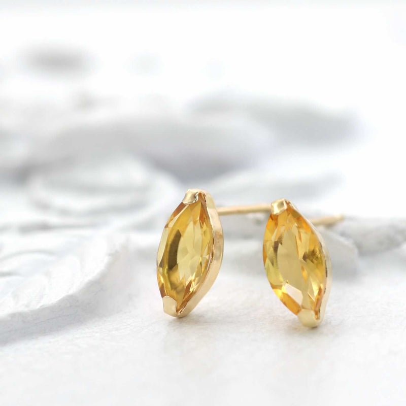 K18YG シトリン ピアス 11月誕生石_02
