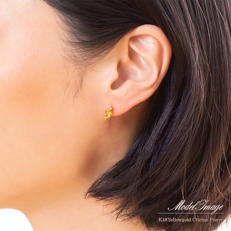K18YG シトリン ピアス 11月誕生石_05