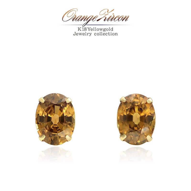 K18YG オレンジジルコン ピアス_01