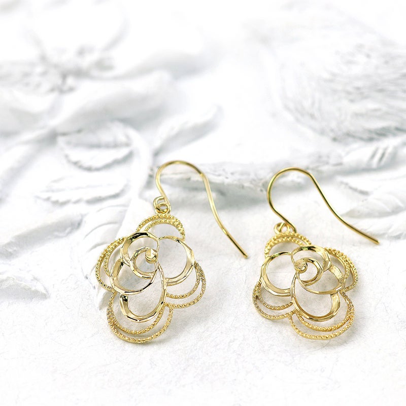 K18YG フラワー フックピアス_02