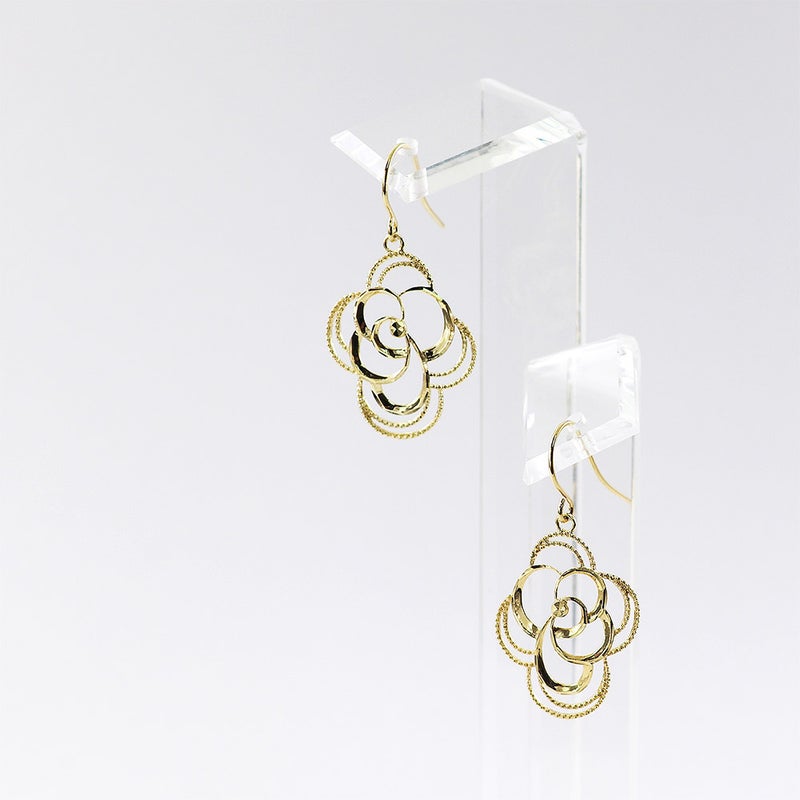 K18YG フラワー フックピアス_03