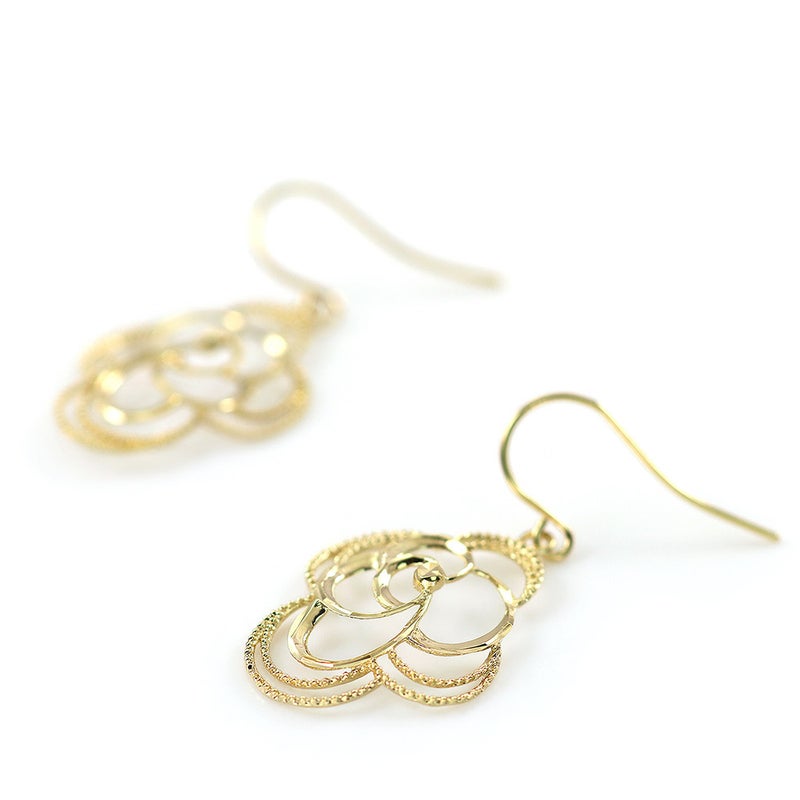 K18YG フラワー フックピアス_04