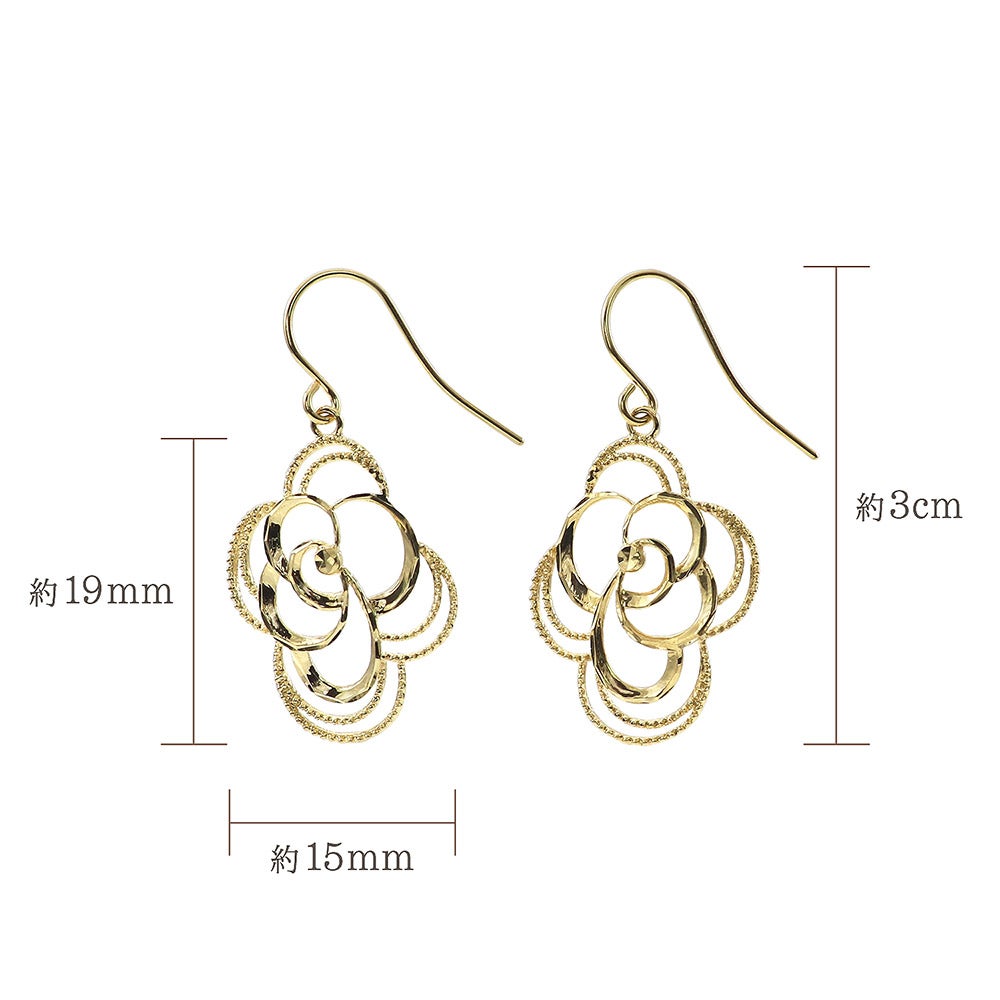 K18YG フラワー フックピアス_05