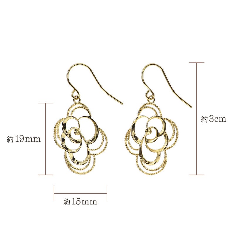 K18YG フラワー フックピアス_05