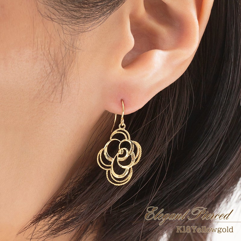 K18YG フラワー フックピアス_10